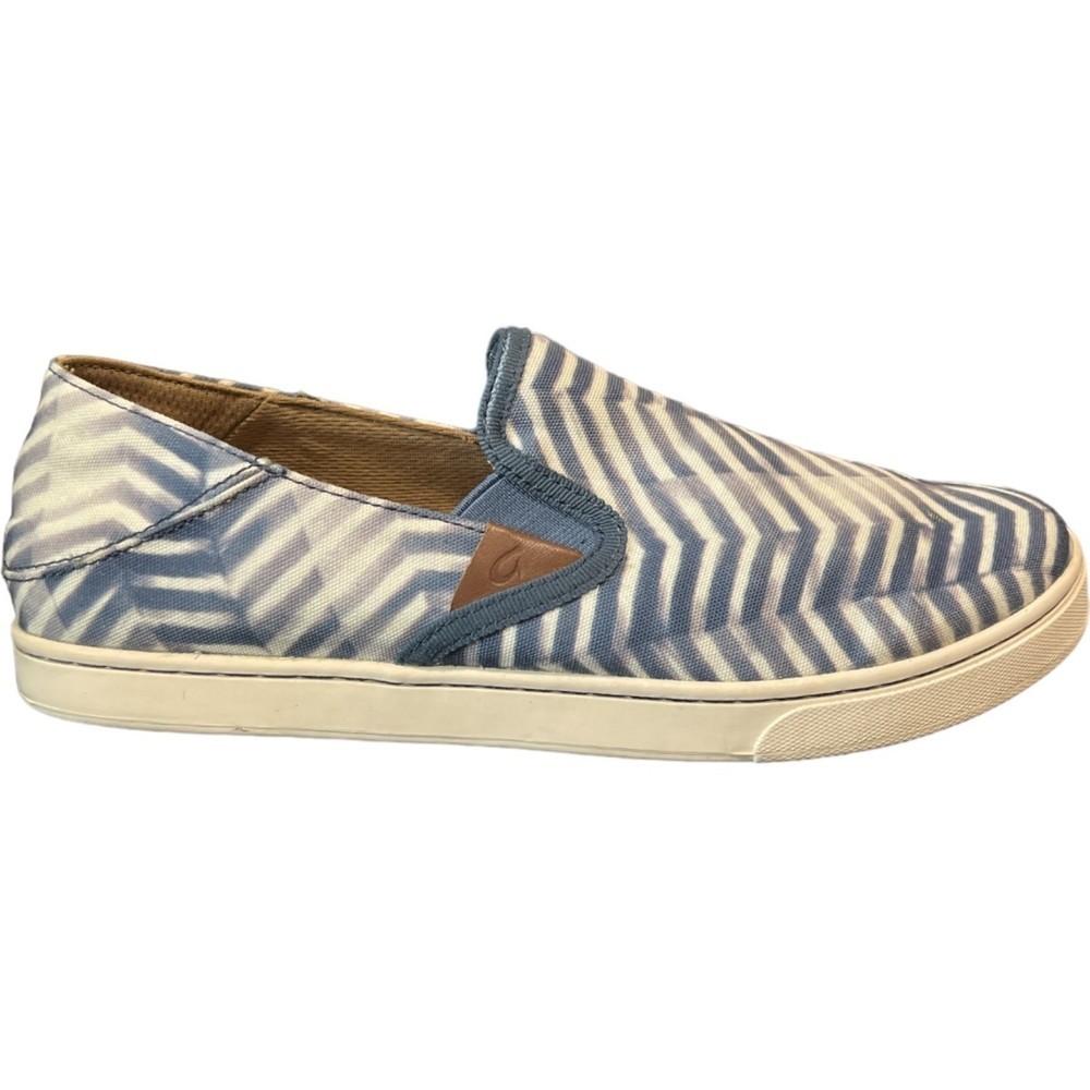 OLUKAI PEHUEA PA'I Hawaiian Brand‎ Canvas Slip On Shoe Blue White 9.5 EUR 39.5